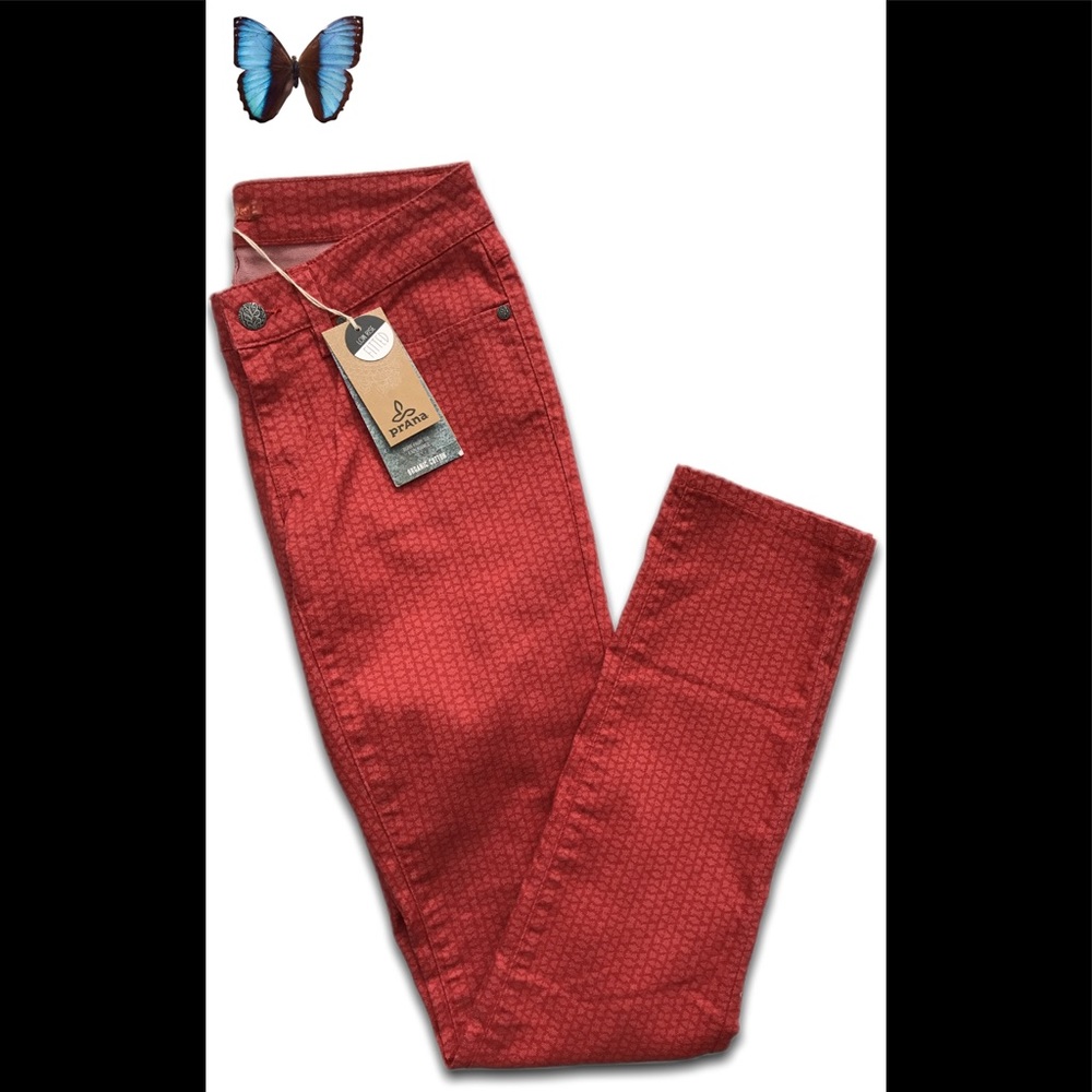 🔥Prana🔥 SZ 0 NWT Skinny Red Organic Cotton Pant